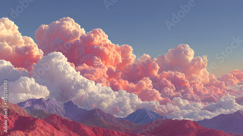 Pink clouds illuminated the sky