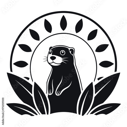 Groundhog Day black color design, solid white background (6).eps