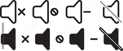 Volume icon set. Speaker icon set. volume icon vector. speaker icon set. full, low, Medium noise icons symbol. sound level. silent signs 