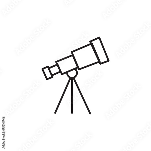 Simple Outline Telescope Instrument on Tripod Stand Astrology Icon