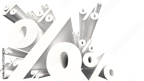 White Percent Symbols 3D Transparent PNG