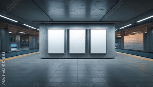Large Poster Displayed Vertically At Metro Station Featuring The Big Three - Eye-Catching Advertisement For Passengers To Read And Enjoy.