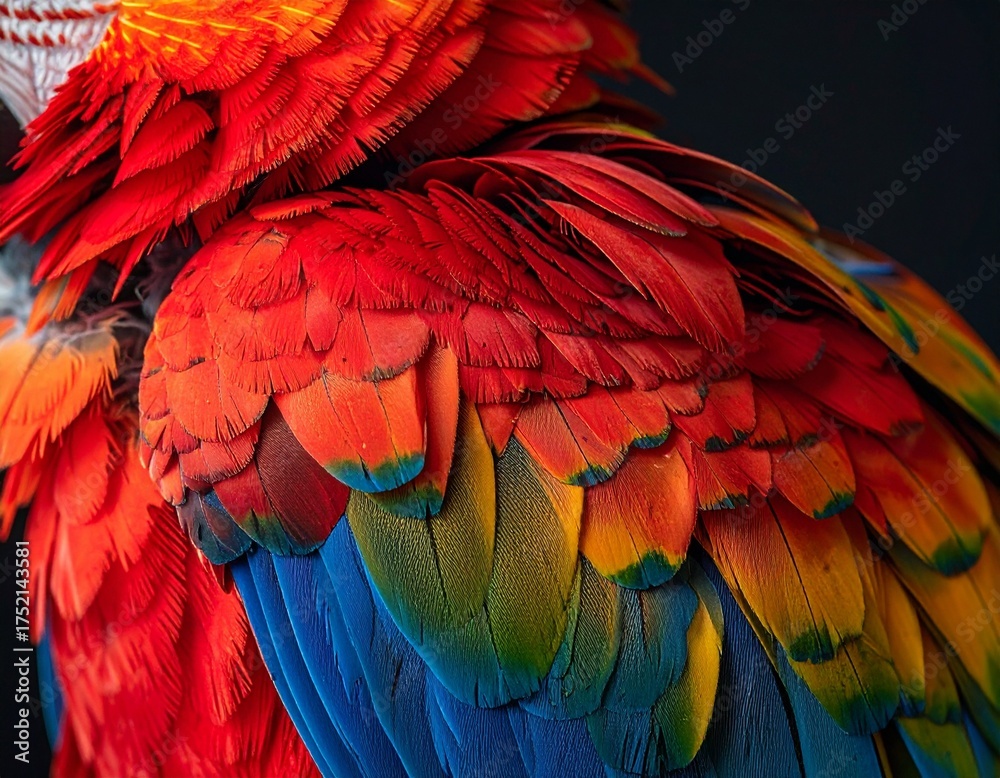 Obraz premium blue and yellow macaw feathers up close