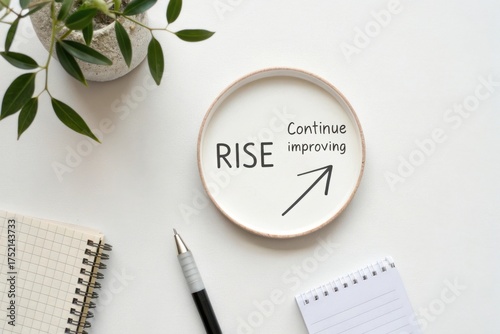 White surface with motivational plate 