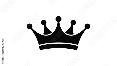 Simple black silhouette of a royal crown icon on a white background