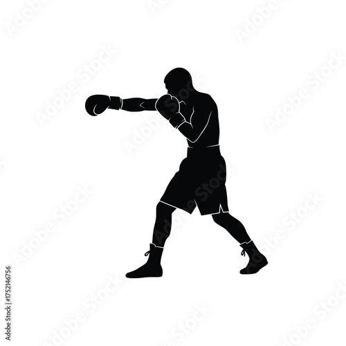 Boxer throwing a punch silhouette