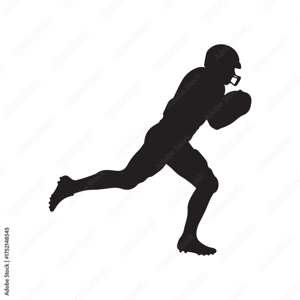 Fototapeta premium american football or rugby silhouette vector flat illustration design on white background