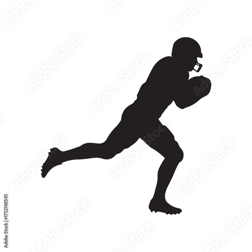 american football or rugby silhouette vector flat illustration design on white background