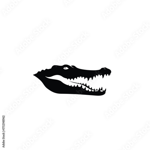 Fierce alligator head silhouette