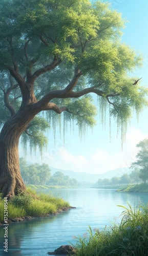 tree on the river