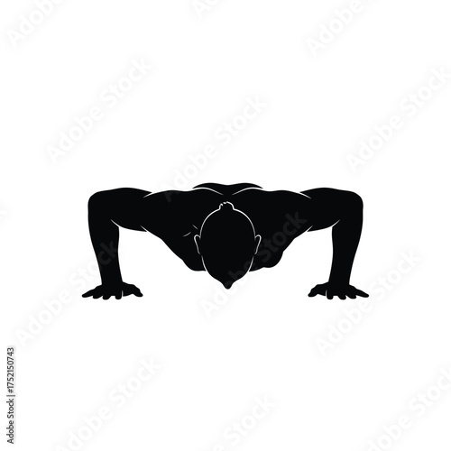 Man performing push up silhouette