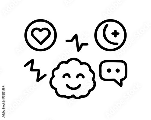 Mental health and wellbeing icons