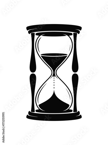 Classic black and white hourglass silhouette representing the passage of time and measurement