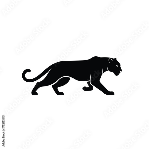 Black panther walking silhouette