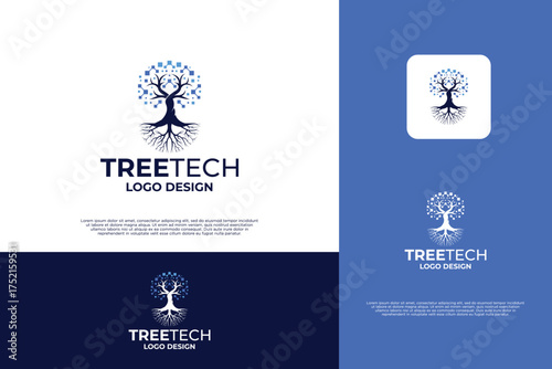 Tree tech logo design inspiration