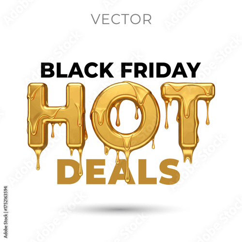 Black Friday Hot sale, deals, winter, limited time offer, logo type design.
