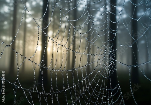 Spiderweb dew drops forest background nature photography web spider drops morning light outdoors art