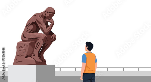 The Thinker Statue Inspires Visitors at the Museum Exhibition