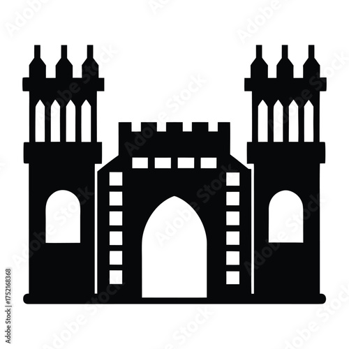 Fort gate vector silhouette illustration