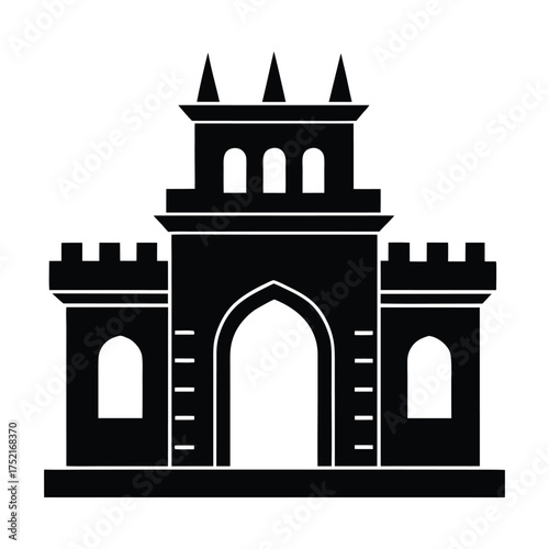 Fort gate vector silhouette illustration