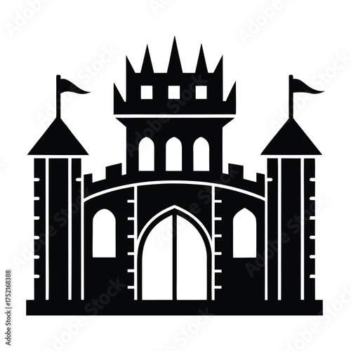 Fort gate vector silhouette illustration