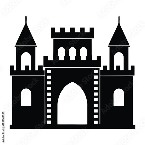 Fort gate vector silhouette illustration
