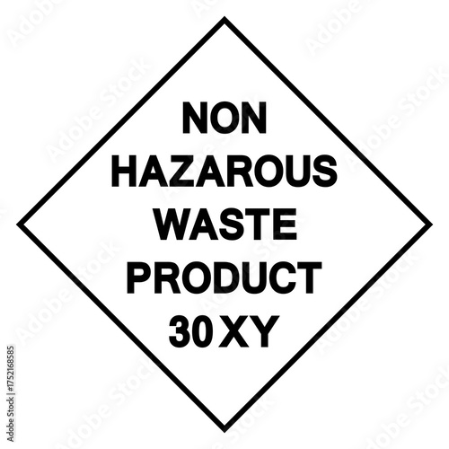Non Hazarous Waste Product 30XY Symbol Sign, Vector Illustration, Isolate On White Background, Label. EPS10