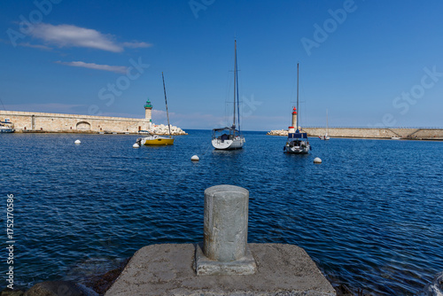 Sailboats in the old port of Bastia