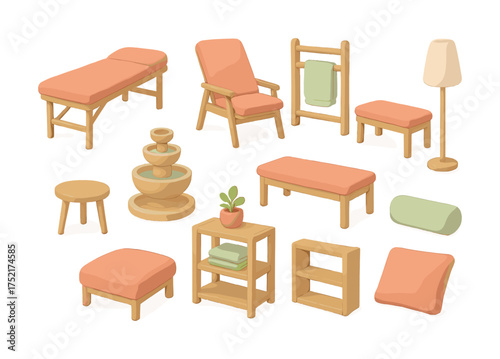 Vector Spa furniture collection with massage table and relaxation chair