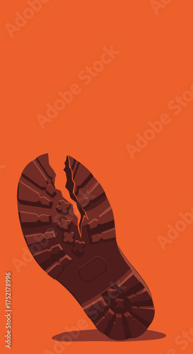 Cracked Boot Sole A Symbol of Wear and Tear.