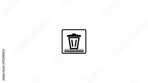 file deletion process animation. delete icon, Cleaned up