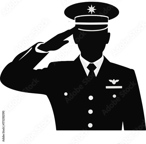 military officer saluting in formal uniform