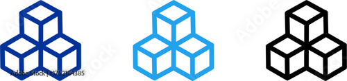 block icon, sugar block. box with color variations