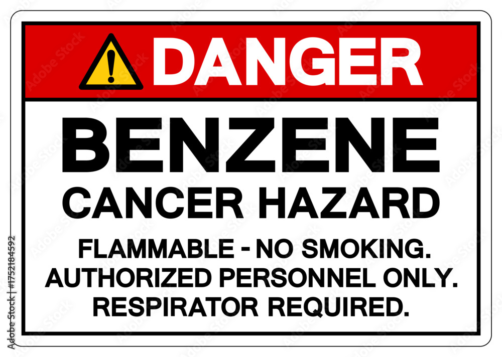 Fototapeta premium Danger Benzene Cancer Hazard Symbol Sign, Vector Illustration, Isolate On White Background, Label.EPS10