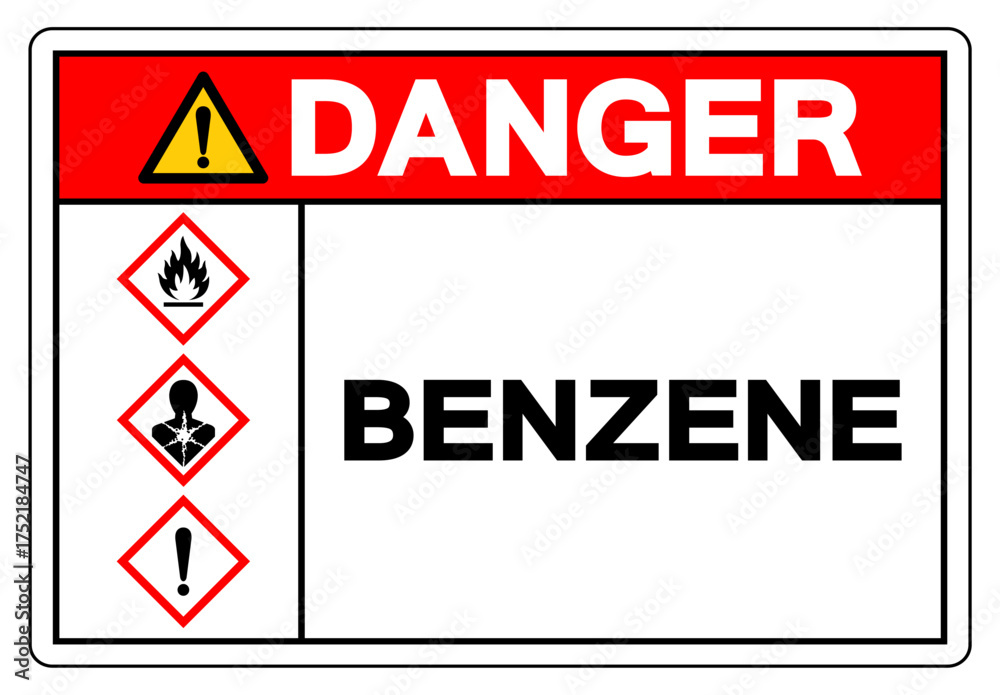 Fototapeta premium Danger Benzene Symbol Sign, Vector Illustration, Isolate On White Background, Label.EPS10