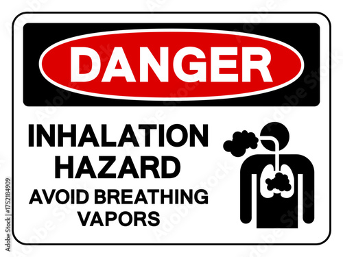 Danger Inhalation Hazard Avoid Breathing Vapors Symbol Sign, Vector Illustration, Isolate On White Background, Label.EPS10