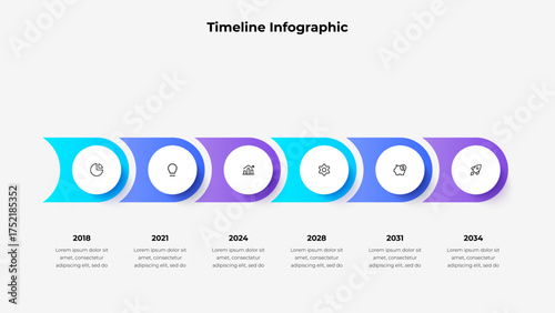 Timeline Infographic With Gradient Circles And Year Milestones