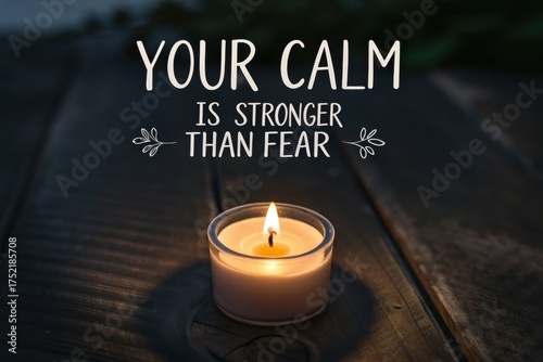 Candle with glowing flame conveying calming message of hope