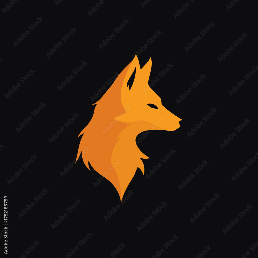 Obraz premium Fox head graphic against a black background