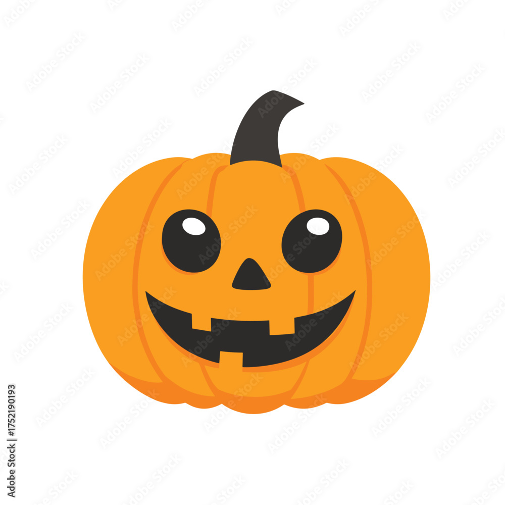 Fototapeta premium vector illustration of smiling jack-o-lantern with big round eyes
