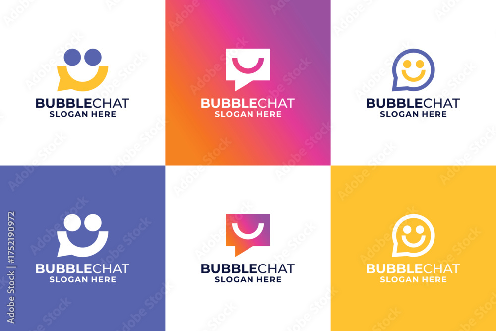 Fototapeta premium Set of fun conversation logo design