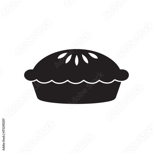 Warm pie icon silhouette vector flat illustration design.
