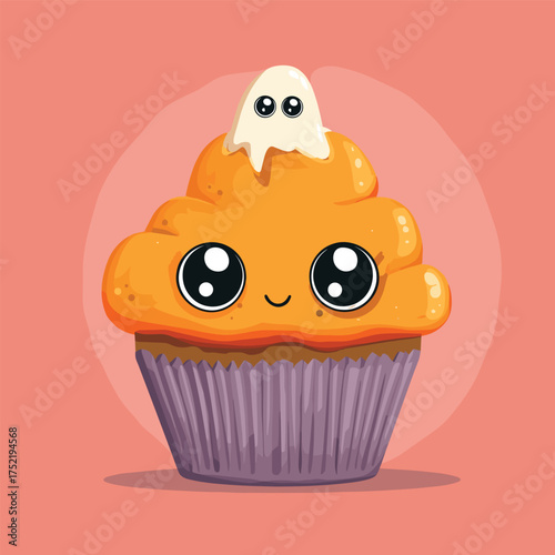 Halloween theme kawaii cupcake