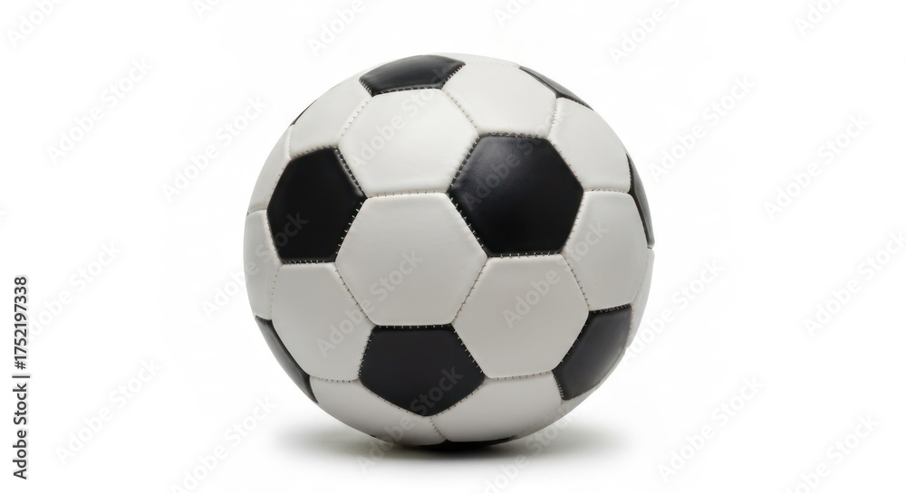 Naklejka premium Isolated soccer ball with classic black and white geometric pattern