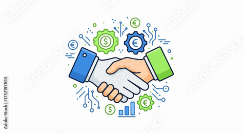 Business handshake on white background symbolizes partnership agreement, a business handshake showing collaboration, and successful deal.