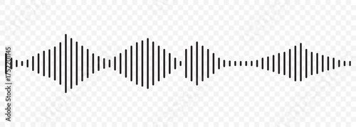 Set of radio Wave icon. Monochrome simple sound wave on transparent background. Vector sound wave icon. Music player sound bar. Record interface. Equalizer icon with soundwave line. used for mobile.