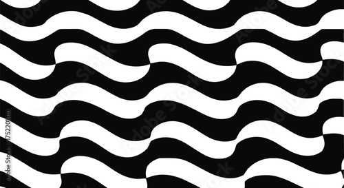 Wave line abstract pattern black and white