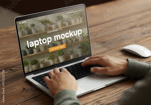A man using a laptop mockup
