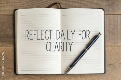 Open journal with text and pen illustrating daily reflection