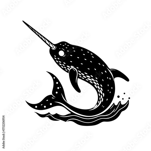 Narwhal Leaping Out Of Water